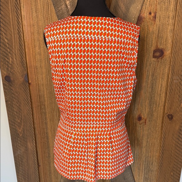 Banana Republic Sleeveless Top Orange & White with Yellow - Picture 2 of 5